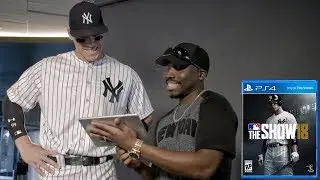SHOWING AARON JUDGE ONE OF MY VIDEOS! MLB The Show 18 Cover Shoot & Interview