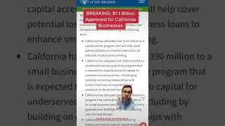 $1.1 Billion in Small Business Funding Approved in California