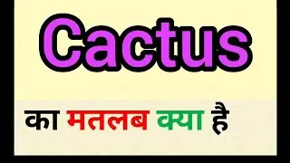 Cactus meaning in hindi | cactus ka matlab kya hota hai | word meaning English to hindi