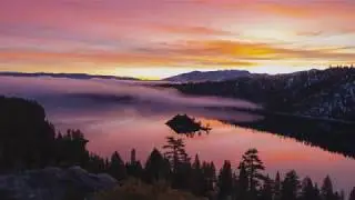 Incredible Timelapse of Inversion Layer During Sunrise at Emerald Bay Lake Tahoe