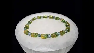 Gelang Batu Green Watermelon Tourmaline Old Mine PiXiu Super 9.5x6.6mm C1482
