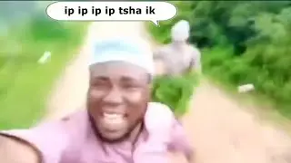 wenamechainsama vs turi ip ip ip but its african guy running from tribe member