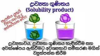 ද්&zwj;රාව්&zwj;යතා ගුණිතය හෙවත් ksp හැඳින්වීම සහ ගැටළු විසඳීම || dravyatha gunithaya hevath ksp