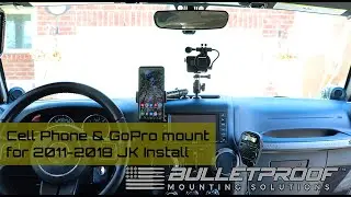 Bulletproof Mounting Solutions Jeep Wrangler JK/JKU Dash Phone Mount (2011-2018) Install