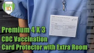 4X3 Vaccination Card Holder - Plastic CDC Immunization Card Protector Sleeve with 3 ID Lanyard Slots
