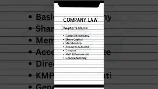 🔥Important Chapters For Company Law Group I New Syllabus CS Executive in CS Exams ✌️#group #csexam