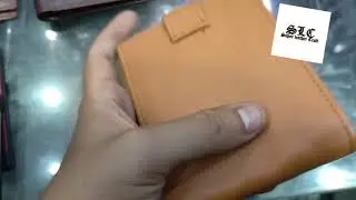Lemon Cow Leather Wallet for men with button Hand made - Super Leather Craft -