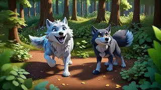 Four Little Wolves Sing at Noon | Animal Song for Kids | Counting Rhymes and Baby Songs