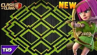 NEW TOWN HALL 9 FARMING/TROPHY BASE 2017! TH9 HYBRID BASE JUNE EDITION!! - CLASH OF CLANS(COC)