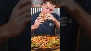 Chowin&rsquo; down on the Texas Chainsaw Mammoth! 😝 #restaurant #sandiegofood  #bbq #food