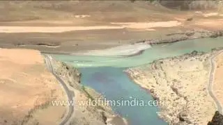 Indus and Zanskar River Confluence, Ladakh, Jammu & Kashmir, India