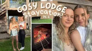 STAYCATION VLOG! Toasting Marshmallows,  Couples' Painting 🎨 Farm Shop & Cosy Cabin Weekend Away 🌲