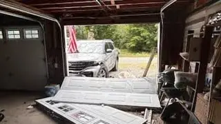 Man crashes into garage and parked car in Parsonsfield, flees scene leaving truck and boat behind