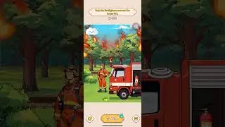 Brain Puzzle Tricky Quest Level 92 - Help The Firefighter Put Out The Forest Fire - Forest Fire.