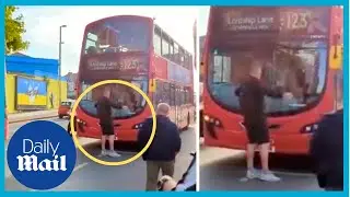 Furious Londoner blocks bus amid Tube and rail strike