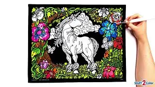 Magnificent Fuzzy Coloring Timelapse - Imagination Unicorn