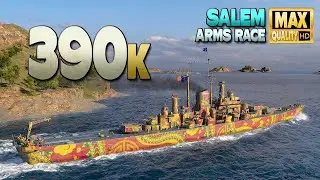 Cruiser Salem: 390k on map Sleeping Giant - World of Warships