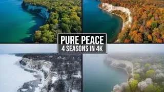 4K Relaxing Music & Stunning 4 Seasons of Scarborough Bluffs Drone Footage |  Aerial Nature
