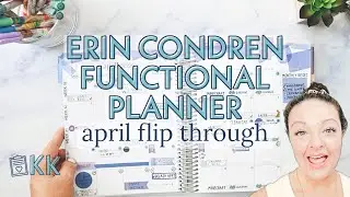 Erin Condren Functional Planning Simple Monthly Planner Flip Through with Minimal Stickers for April