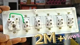 1 розетка 5 выключателей Подключение дома || Проводка на плате || Проводка держателя розетки выкл...