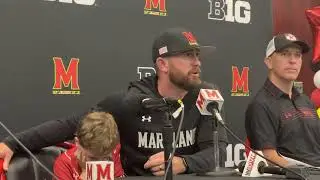 Maryland head coach Rob Vaughn reacts to umpire&rsquo;s call in eighth inning vs UConn