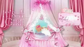 Baby Shower Background It's A Girl | No Sound TV Backdrop