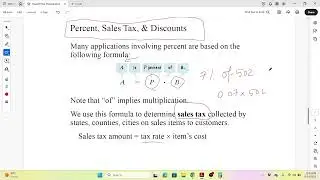 Percent, Sales Tax, and Discounts