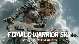 Experience the Electric Guitar Warrior Battle Music Fantasy Metal Girl Art Power