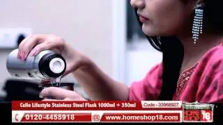 Homeshop18.com - Cello Lifestyle Stainless Steel Flask 1000ml + 350ml