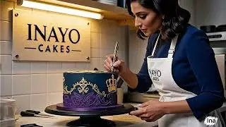 Royal Dark Luxury Cake | Elegant Gold Wedding Cake by Inayo Cakes