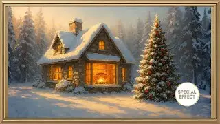 Animated Golden Hearth Cottage | Christmas TV Art for Wealth Stability & Prosperity [4K UHD]