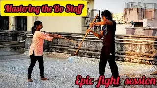 Mastering the Bo Staff: Epic Fight Practice Session!  #BoStaffTraining #MartialArts #CombatSkills