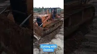 cutting with Dozer's #dozer #cutting#roadwork #excavator #roadconstruction #roadwork #asphaltconcret