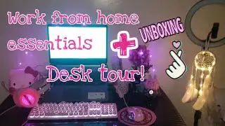 SHOPEE WORK FROM HOME ESSENTIALS UNBOXING + DESK TOUR #shopeehaul #workfromhomeessentials #desktour
