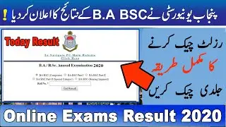 Today PU Announced BA/BSC Part 2 Online Exams Result 2020 ||How to Check BA BSC Online Result 2020