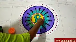 P Letter Rangoli Design | 3d Alphabet Rangoli Design