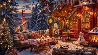 Christmas Jazz Instrumental Music to Study, Focus ☕ Christmas Coffee Shop Ambience near Golden Gate