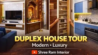 Hall, TV Unit, Pooja Room & Kitchen | Hidden Door Storage | Duplex Interior Tour