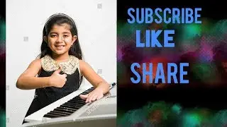 Cute girl playing piano music/on org piano 2019
