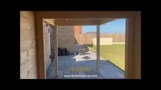2x3m garden cabin with 2 5m deep roof canopy