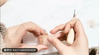 Needle Felting Kit Step-by-step Instruction Video Tutorial - Faceless Orange Cat