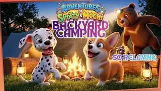 STOP BARKING 🛑 Cozy Campfire & Crickets 🦗 Corgi & Dalmatian Relax