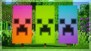 How To Make A Creeper Banner in Minecraft! (1.16+) (LOOM CRAFTING)