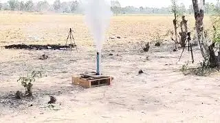 Ground testing a small solid rocket motor.
