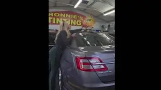 back glass heat shrink/install #windowtint #automobile #automotive #foryou #car #blonde #satisfying