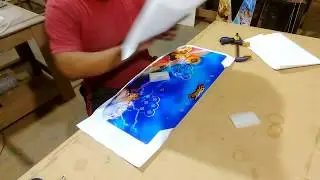Adesivando Painel do bartop Evo XR