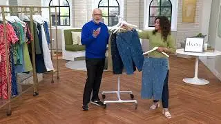 Denim & Co. Classic Stretch Denim Star Print Skimmer on QVC