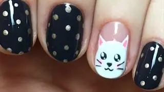 Kitty Cat Easy Nail Art Design