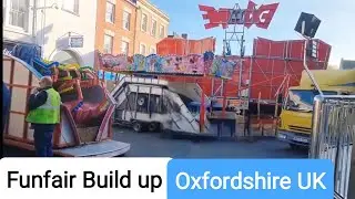 Funfair   Build  up  Oxfordshire  UK