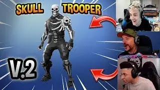 Ninja reacts to new skull trooper v2 skin Fortnite montage